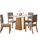 Mesa de Jantar 4 Lugares Orus Milla Nature/Off White/Marrom Amêndoa - Henn