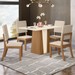 Mesa de Jantar 4 Lugares Orus Milla Nature/Off White/Linho - Henn