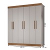 Guarda-Roupa Casal New Xangai 6 Portas 2 Gavetas 100% Mdf Lunar/Nogueira - Doripel