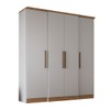 Guarda-Roupa Casal Miami 4 Portas 2 Gavetas Lunar/Nogueira - Doripel