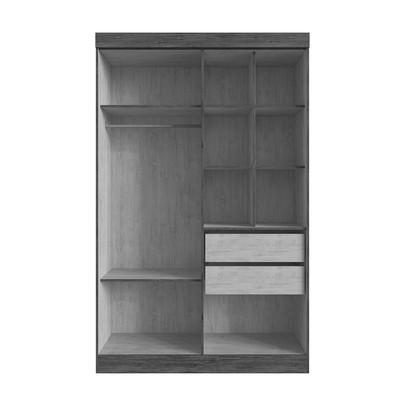 Guarda-Roupa Solteiro Orlando 4 Portas 2 Gavetas Castanho/Preto - Doripel