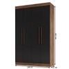 Guarda-Roupa Solteiro Orlando 4 Portas 2 Gavetas Castanho/Preto - Doripel