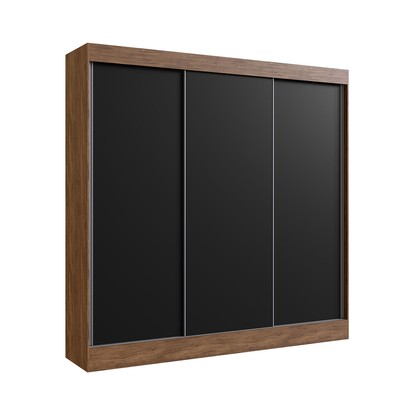 Guarda-Roupa Casal Michigan 3 Portas 4 Gavetas 100% Mdf Castanho/Preto - Doripel