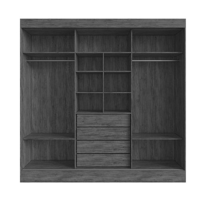 Guarda-Roupa Casal Michigan 3 Portas 4 Gavetas 100% Mdf Castanho/Nude - Doripel