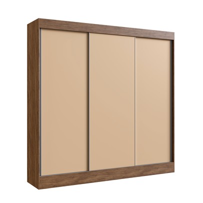 Guarda-Roupa Casal Michigan 3 Portas 4 Gavetas 100% Mdf Castanho/Nude - Doripel