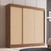 Guarda-Roupa Casal Michigan 3 Portas 4 Gavetas 100% Mdf Castanho/Nude - Doripel