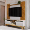 Estante para TV Até 75 Polegadas Atalaia 2 Portas Naturalle/Off White - Móveis Bechara
