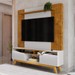Estante para TV Até 75 Polegadas Atalaia 2 Portas Naturalle/Off White - Móveis Bechara