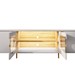 Rack para TV Até 75 Polegadas Juquehy 4 Portas com Vidro e Led Off White/Cinamomo - Móveis Bechara
