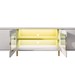 Rack para TV Até 75 Polegadas Juquehy 4 Portas com Vidro e Led Off White/Pistache - Móveis Bechara