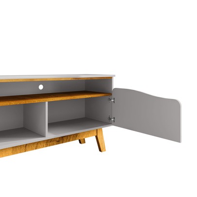 Rack para TV Até 65 Polegadas Ilhabela 2 Portas Off White/Naturalle - Móveis Bechara