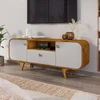Rack para TV Até 55 Polegadas Noronha 2 Portas 1 Gaveta Naturalle/Off White - Móveis Bechara