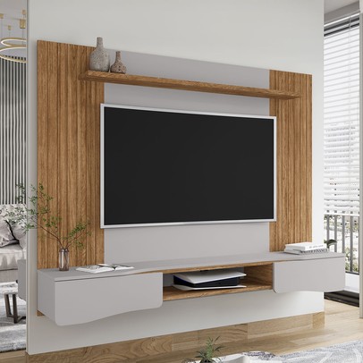 Painel para TV Até 65 Polegadas Búzios 2 Portas Cinamomo/Off White - Móveis Bechara