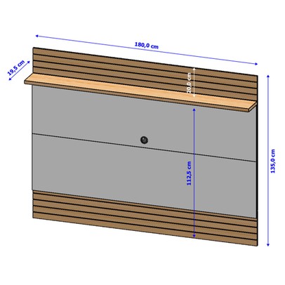 Painel para TV Até 75 Polegadas Icaraí 1 Prateleira Cinamomo/Off White - Móveis Bechara
