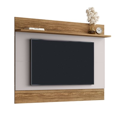 Painel para TV Até 75 Polegadas Icaraí 1 Prateleira Cinamomo/Off White - Móveis Bechara