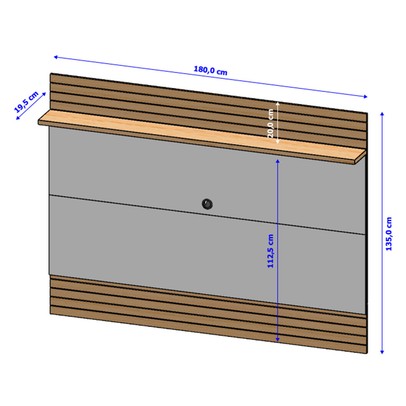 Painel para TV Até 75 Polegadas Icaraí 1 Prateleira Naturalle/Off White - Móveis Bechara