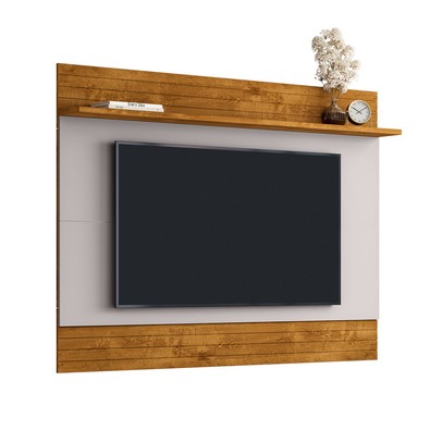 Painel para TV Até 75 Polegadas Icaraí 1 Prateleira Naturalle/Off White - Móveis Bechara