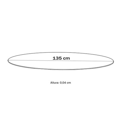 Tampo de Vidro Redondo 136 Cm Grafite - Pnr Móveis