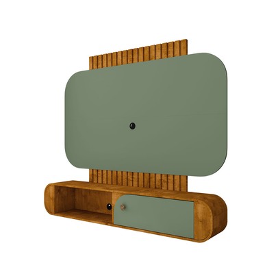 Painel para TV Até 55 Polegadas Jurerê 1 Porta Naturalle/Pistache - Móveis Bechara