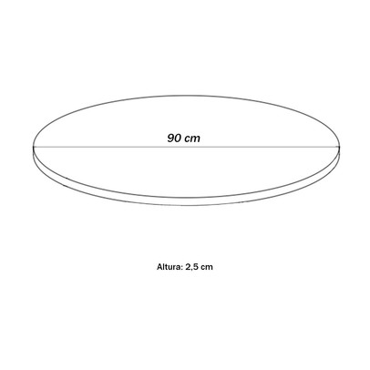 Tampo para Mesa 4 Lugares Ana 90 Cm - Pnr Móveis