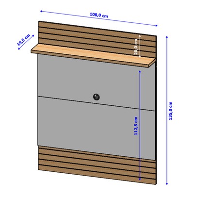 Painel para TV Até 48 Polegadas Guaratuba 1 Prateleira Cinamomo/Off White - Móveis Bechara