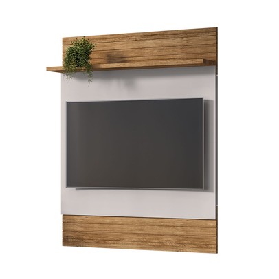Painel para TV Até 48 Polegadas Guaratuba 1 Prateleira Cinamomo/Off White - Móveis Bechara