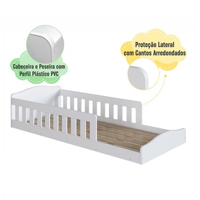 Cama Infantil Encanto Montessoriana Branco - Completa Móveis