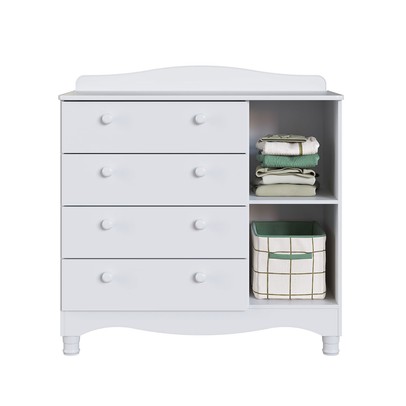 Cômoda Infantil Encanto 4 Gavetas e 1 Porta Branco - Completa Móveis