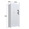 Guarda-Roupa Infantil Encanto 3 Portas e 2 Gavetas Branco - Completa Móveis