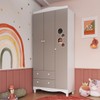 Guarda-Roupa Infantil Encanto 3 Portas e 2 Gavetas Cinnamon/Branco - Completa Móveis