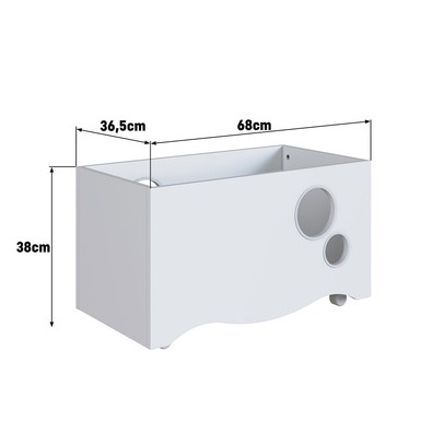 Baú de Brinquedos Encanto com Rodízios Branco - Completa Móveis