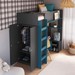 Cama Infantil Multifuncional com Armário e Escrivaninha Grafite/Azul Secreto - Completa Móveis