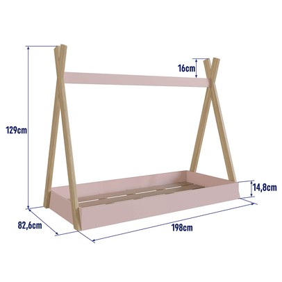 Cama Infantil Cabana Itapuã/Rosa - Completa Móveis