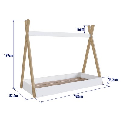 Cama Infantil Cabana com Colchão Branco - Completa Móveis
