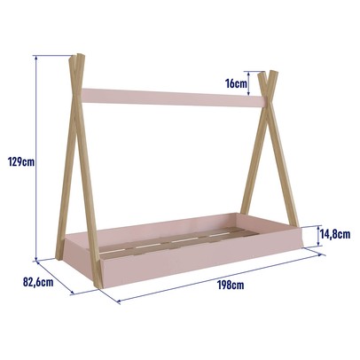 Cama Infantil Cabana com Colchão Rosa - Completa Móveis