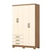 Guarda-Roupa Solteiro Caju 4 Portas 3 Gavetas Nature/Off White - Henn