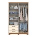 Guarda-Roupa Solteiro Caju 4 Portas 3 Gavetas Nature/Off White - Henn