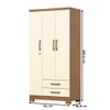 Guarda-Roupa Solteiro Açaí 3 Portas 2 Gavetas Nature/Off White - Henn