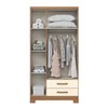 Guarda-Roupa Solteiro Açaí 3 Portas 2 Gavetas Nature/Off White - Henn