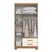 Guarda-Roupa Solteiro Açaí 3 Portas 2 Gavetas Nature/Off White - Henn