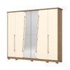 Guarda-Roupa Casal Dubai 6 Portas 6 Gavetas com Espelho Nature/Off White - Henn