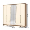 Guarda-Roupa Casal Dubai 6 Portas 6 Gavetas com Espelho Nature/Off White - Henn