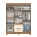 Guarda-Roupa Casal B375 4 Portas 3 Gavetas Ripado Nature/Off White - Briz