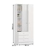 Guarda-Roupa Solteiro Doha 2 Porta 3 Gavetas com Espelho Branco - Henn