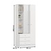 Guarda-Roupa Solteiro Doha 2 Porta 3 Gavetas com Espelho Branco - Henn