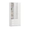 Guarda-Roupa Solteiro Doha 2 Porta 3 Gavetas com Espelho Branco - Henn