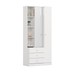 Guarda-Roupa Solteiro Doha 2 Porta 3 Gavetas com Espelho Branco - Henn