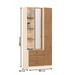 Guarda-Roupa Solteiro Doha 2 Porta 3 Gavetas com Espelho Off White/Nature - Henn