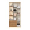 Guarda-Roupa Solteiro Doha 2 Porta 3 Gavetas com Espelho Off White/Nature - Henn