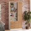 Guarda-Roupa Solteiro Doha 2 Porta 3 Gavetas com Espelho Off White/Nature - Henn